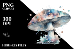 Mystical Celestial Mushroom Watercolor PNG Product Image 2