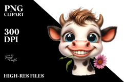 Baby Cow with Funny Goofy Smile | Sublimation | Clipart Product Image 2