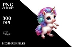Cute Baby Unicorn Posing as Johnny Bravo | Sublimation | Product Image 1