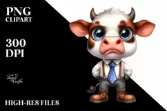 Expressive Baby Cow in Caricature Style Product Image 1