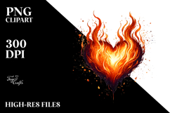 Heart made of fire PNG Product Image 2