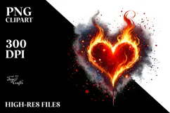 Heart Made of Fire PNG Product Image 2