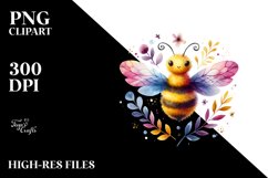 Vibrant Bee Watercolor Clipart Product Image 3
