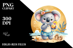 Cute Koala in Beachwear PNG Product Image 2