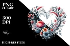 Floral Heart PNG Product Image 2