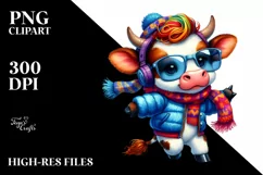 Watercolor Dancing Cow, Transparent PNG Product Image 3