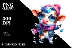 Watercolor Dancing Cow, Transparent PNG Product Image 2