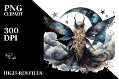 Gothic Fairy on a Cloud, PNG Product Image 2