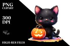 Cute Baby Black Cat Watercolor Product Image 2