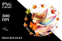 Colorful Fairy with Leaves PNG Product Image 1
