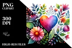 Colorful Flower Body Heart PNG Product Image 2