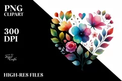 Colorful Flower Body Heart PNG Product Image 2