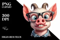 Funky Pig and Goat with es | Sublimation | Clipart Product Image 1