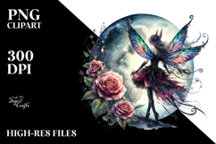 Gothic Fairy on Moon PNG Product Image 2