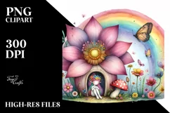 Fairy Rainbow Bird | Sublimation Clipart Product Image 1