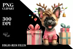 Enthusiastic Malinois in Winter, Transparent PNG Product Image 3