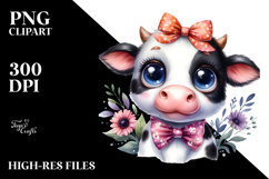 Funny Cow with Bow and Tie, PNG Product Image 2