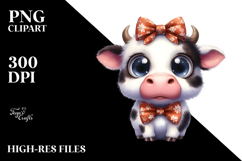 Expressive Cow with Bow Tie PNG Product Image 2