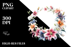 Vibrant Floral Frame | Small Lily | Clipart Product Image 2