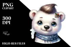 Cute Baby Polar Bear PNG Product Image 2