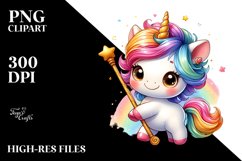 Baby Unicorn with Pole PNG Product Image 3