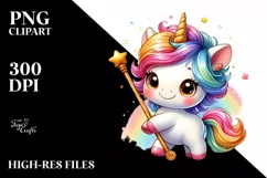 Baby Unicorn with Pole PNG Product Image 3