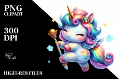 Baby Unicorn with Pole PNG Product Image 1