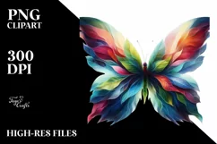 Abstract Vibrant Plant Leaves Butterfly PNG Product Image 1