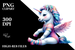 Artistic Baby Unicorn with Gymnast Leotard PNG Product Image 2