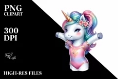 Colorful Leotard Unicorn PNG Product Image 1