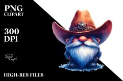 Vibrant Washed Cowboy Gnome, PNG Product Image 3