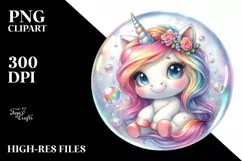 Baby Unicorn Bubble | Sublimation | Clipart Product Image 1