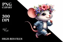 Watercolor Running Mouse, Transparent PNG Product Image 1
