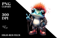 Energetic Punk Frog PNG Product Image 2