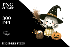 Washed Watercolor Funny Witch PNG Product Image 2