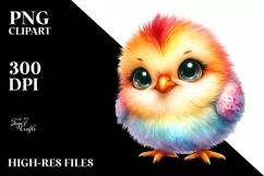 Colorful Vibrant Baby Chicken | Sublimation Clipart Product Image 3