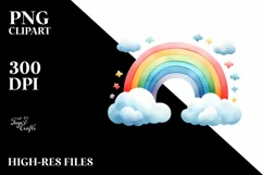 Colorful Rainbow in the Sky | Sublimation | Clipart Product Image 3