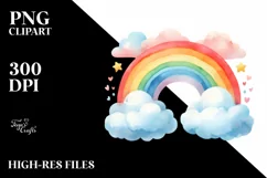 Colorful Rainbow in the Sky | Sublimation | Clipart Product Image 3