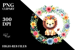 Colorful Lion Floral Frame Product Image 2