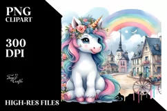 Colorful Whimsical Unicorn PNG Product Image 1
