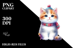 Watercolor Cat with Christmas Decorations Product Image 2