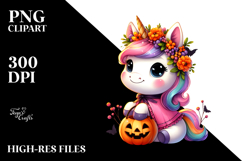 Vibrant Halloween Baby Unicorn, Transparent PNG Product Image 2