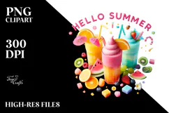 Colorful Frozen Drink Island PNG Product Image 2