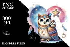 Baby Owl on Star PNG Product Image 2