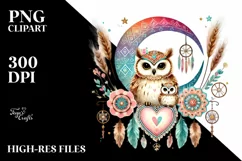 Baby Owl on Star PNG Product Image 2