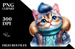 Cute Cat Model in Winter, PNG Product Image 2