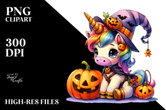 Cute Halloween Unicorn Watercolor Product Image 2