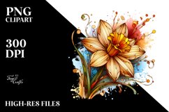 Abstract Wooden Narcissus Clipart Product Image 3