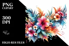 Vibrant Hawaiian Floral Frame, Transparent PNG Product Image 3