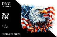 Detailed Patriotic Bald Eagle in USA Colors Product Image 1